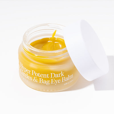 Frøya Organics Hyper Potent Dark Circles & Bag Eye Balm in glass jar with lid – organic eye balm front view